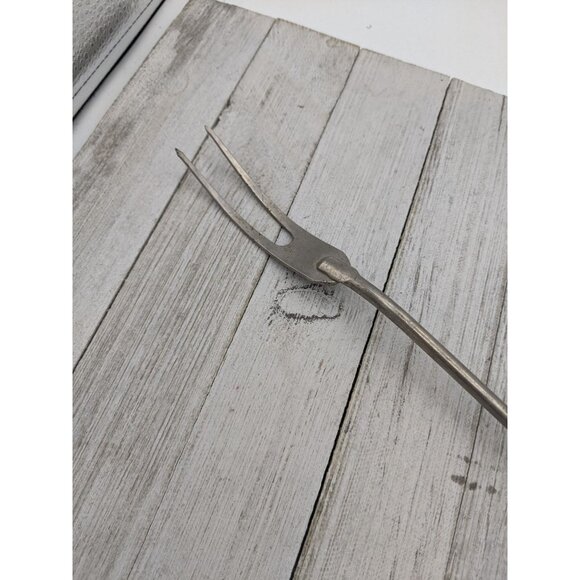 Vintage EKCO Halo Solid Meat Utility Fork Wood Handle 12 3/4" - Picture 3 of 9